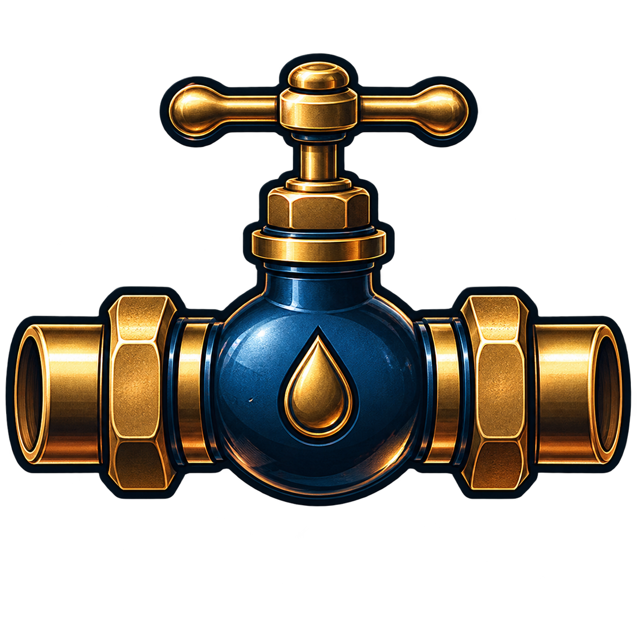 Navy and brass water line valve